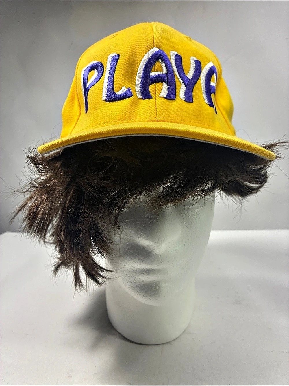 Yellow Purple Graphic Hair Hat Like New